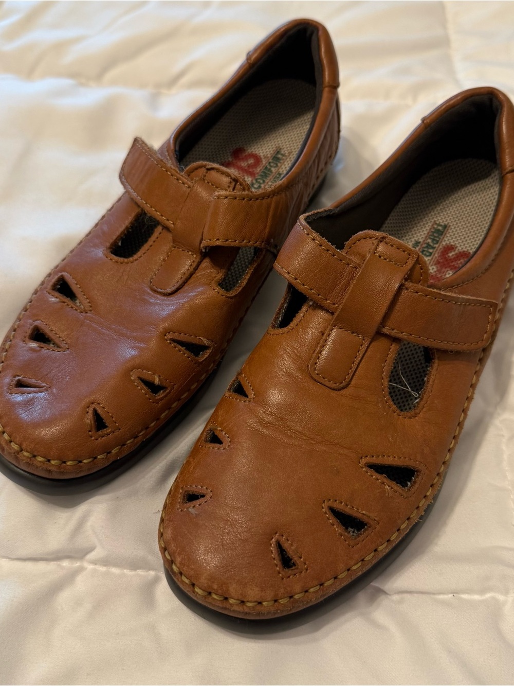 SAS Tripad Comfort Roamer Mary Jane Moc Loafer Shoes British Tan Women Size 7N